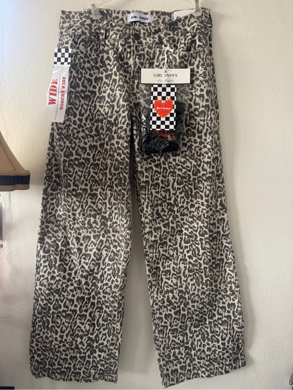 NWT Girl Index Leopard Print Wide Leg Jeans – Modern Wide Fit Size 9